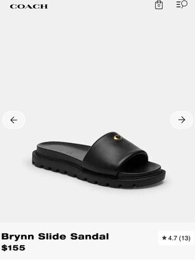Coach Brynn Lug-Sole Slide Sandal - Black